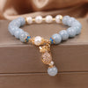 Aquamarine Fortune Money Bag Charm Bracelet