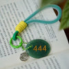 Angel Number Keychain with Natural Stone and Spiral Charm