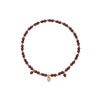 Natural garnet anklet with gold spacers and a white heart charm