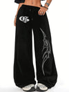 Dragon and Moon Wide Leg Pants for Women
