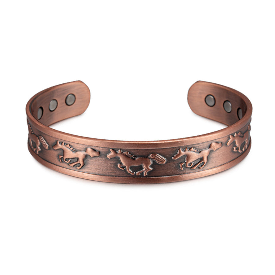 Dragon Phoenix Magnetic Solid Copper Cuff Bracelet Bangle