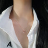 925 Sterling Silver Chalcedony Bamboo Peace Buckle Necklace