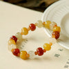 Golden Silk Jade Gourd Charm Bracelet