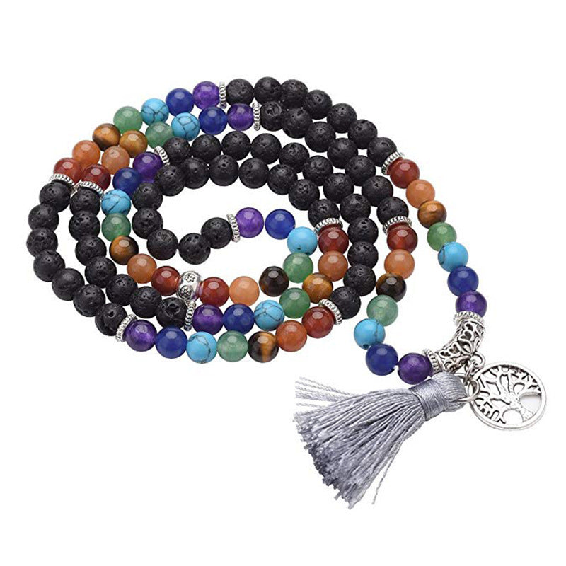 108 Bead Crystal Mala Prayer Beads Multilayer Bracelet Necklace
