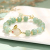 Jade Rabbit Green Stone Bead Bracelet
