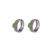 925 Sterling Silver Round Jade Stud Earrings
