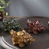 Color Changing Tea Pet Figurine, Feng Shui Wealth Toad and Pixiu Charm
