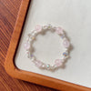 Strawberry Quartz Crystal Bracelet with Geometric Beads