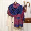 Jacquard Floral Print Tassel Scarf Wrap for Women