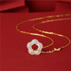 Sterling Silver Butterfly Hetian Jade Flower Necklace