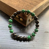 Malachite Glass Bead Bracelet, Handmade Stretch Style