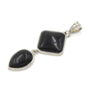 Geometric Double Stone Pendant Necklace with Polished Crystal