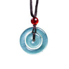 Blue Water Jade Peace Buckle Pendant Necklace