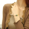 Jade Pixiu Coin Bracelet with Red Agate and Gold Tone Chain