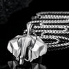3D Elephant Necklace Pendant Stainless Steel Pewter Strength