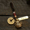 Brass Lucky Cat Chinese Coin Wealth Keychains