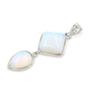 Geometric Double Stone Pendant Necklace with Polished Crystal