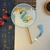 Embroidered Round Hand Fan with Tassel, Chinese Classical Style