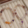 Natural Golden Silk Jade Violet Flower Bracelet