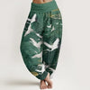 Women's Harem Pants Cotton Digital Print Elastic Waist