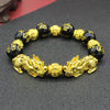 FengShui PiXiu Wealth Bracelet with Gold Tone Accents