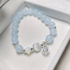 Cat's Eye and Aquamarine Bracelet with Fu Charm