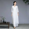 Women's Meditation Cloth Hanfu Style Midi Dress Wide Leg Pants