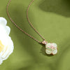 Sterling Silver Magnolia Hetian Jade Necklace Pendant