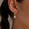 Copper Hoop Earrings with Stone Drop