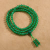 Green Agate 108 Bead Mala Bracelet and Necklace