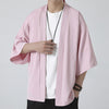 Men's Kimono Open Front Jacket Solid Color Lightweight Summer Cardigan