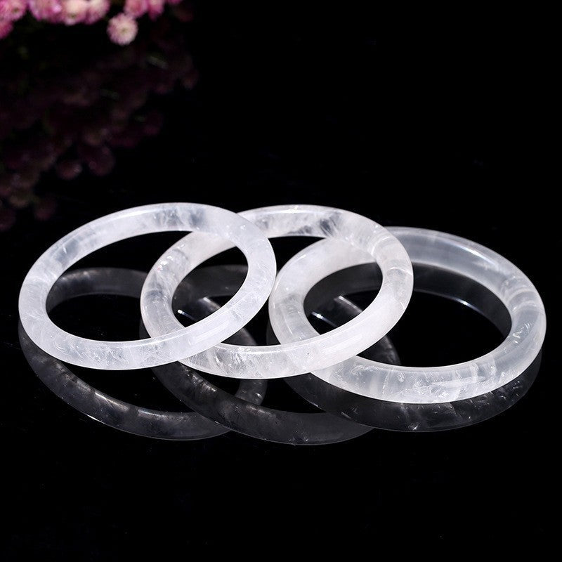 Natural Crystal Bangle Bracelet, Chinese Style Jewelry