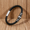 Handmade Leather Bracelet with Titanium Steel Buckle