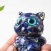 Crystal Chip Resin Cat Figurine