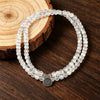 White Moonstone Lotus Necklace Natural Stone Beads