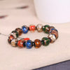 Liuli Glass Bead Bracelet with Fortune Charms