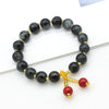 Liuli Glass Bead Bracelet with Cherry Charm