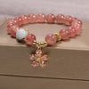 Strawberry Quartz Charm Bracelet for Women