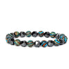 Faceted Stone Bead Bracelet with Hematite, 8mm