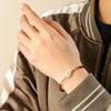 Natural Garnet Bracelet with Oval Stone and Copper Accents