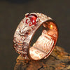 Pixiu Heart Sutra Adjustable Ring in Gold or Silver Tone
