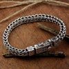 Retro Woven Copper Bracelet with Ornate Clasp