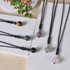 Natural Stone Pendant Necklace with Rope Chain