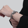 Copper Dragon Strength Silver Tone Retro Braided Bracelet
