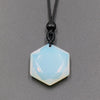 Hexagonal Crystal Pendant Necklace with Cord