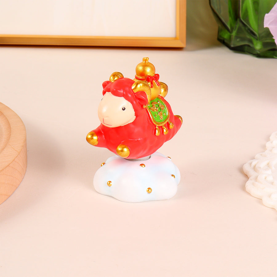 Rotating Sheep Ornament, Chinese Zodiac Goat Desk Decor