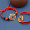 Copper Coin Fortune Red String Weave Bracelet