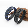 Lava Rock Tiger Eye Bead Leather Bracelet