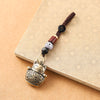Feng Shui Lucky Cat Keychain with Five Emperor Coins