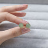 Round Beaded Luck Stud Earrings, Green Faux Jade and Copper